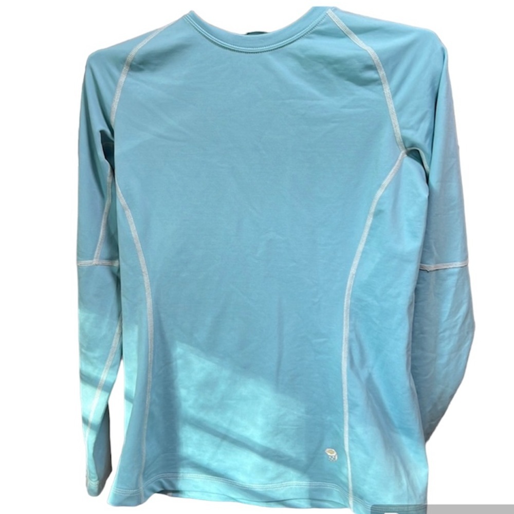 mountain hardwear base layer blue hiking outdoor sweatproof technology level 2